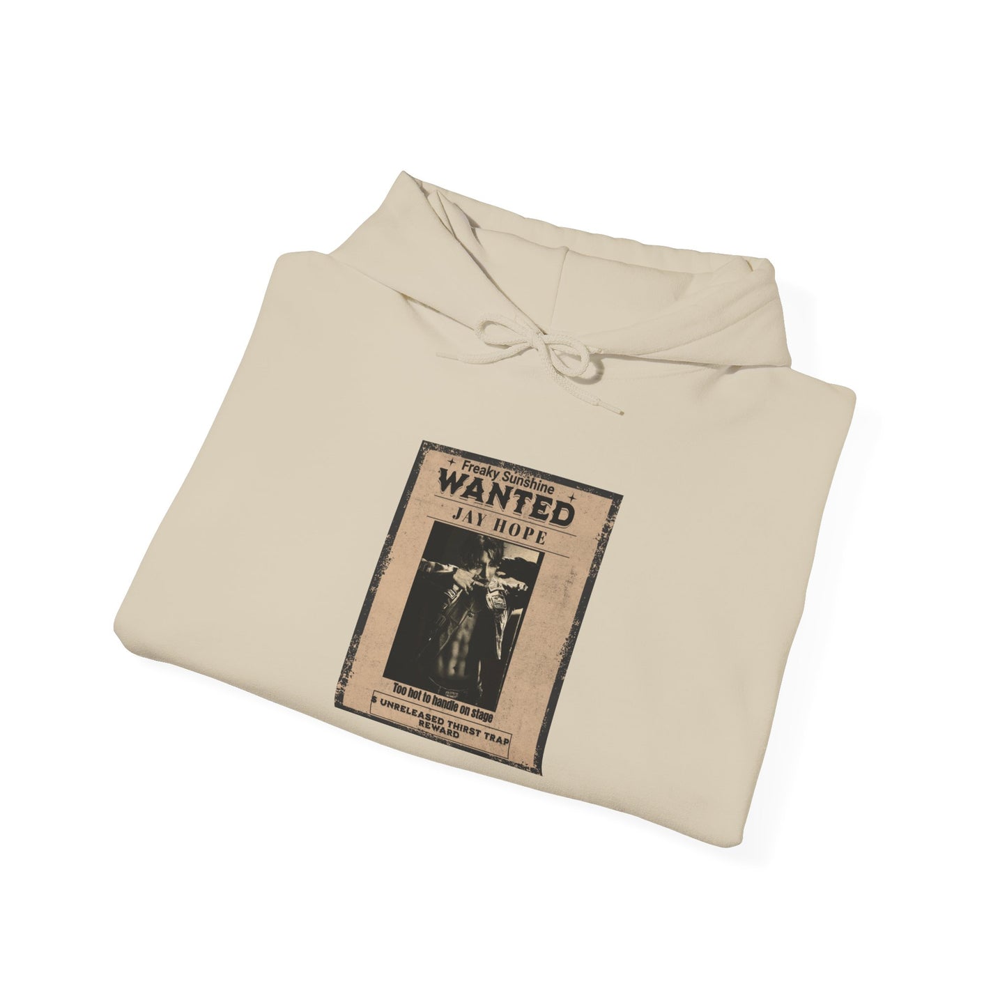 Hoodie - Vintage JHOPE 'WANTED' Poster Graphic Hooded Sweatshirt