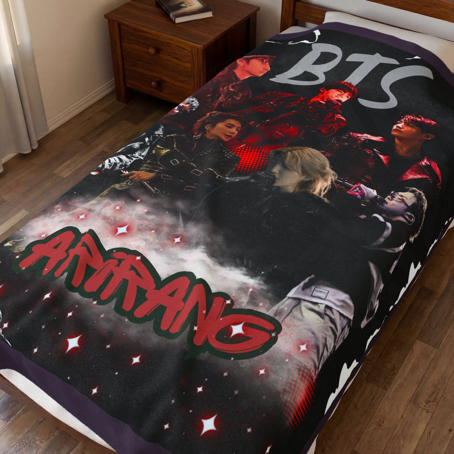 Velveteen Plush Blanket — BTS 'Arirang' Collage Fan Throw