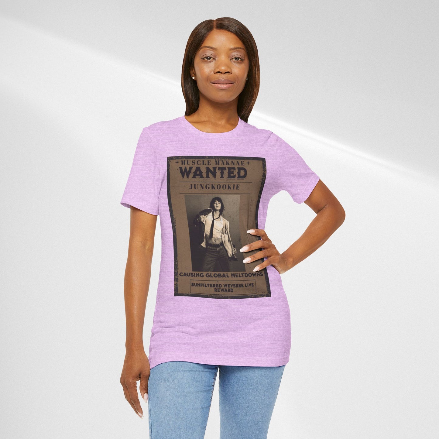 Wanted Poster Tee — 'Jungkook: Causing Global Meltdowns' Vintage K-Pop T-Shirt