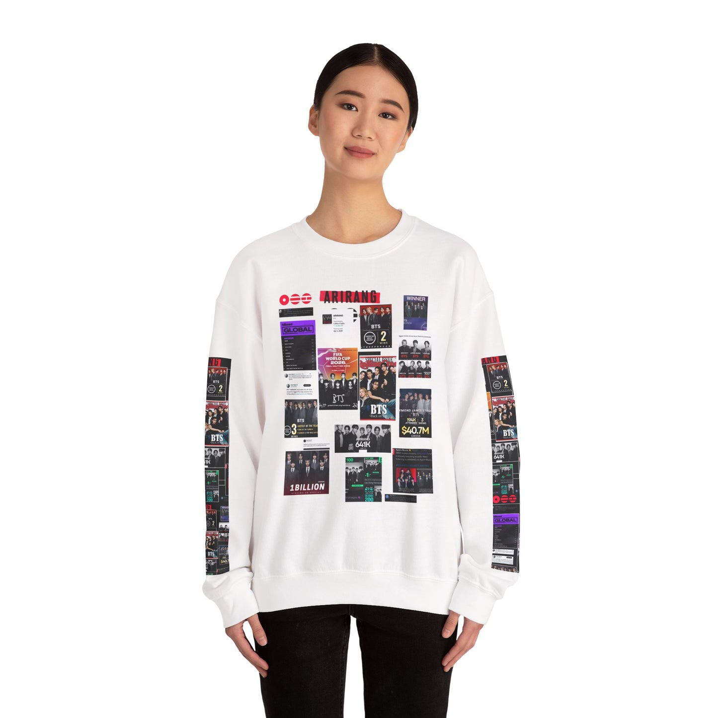 Crewneck Sweatshirt — BTS ARIRANG Collage Graphic Crewneck (Album Posters & Tour Art)
