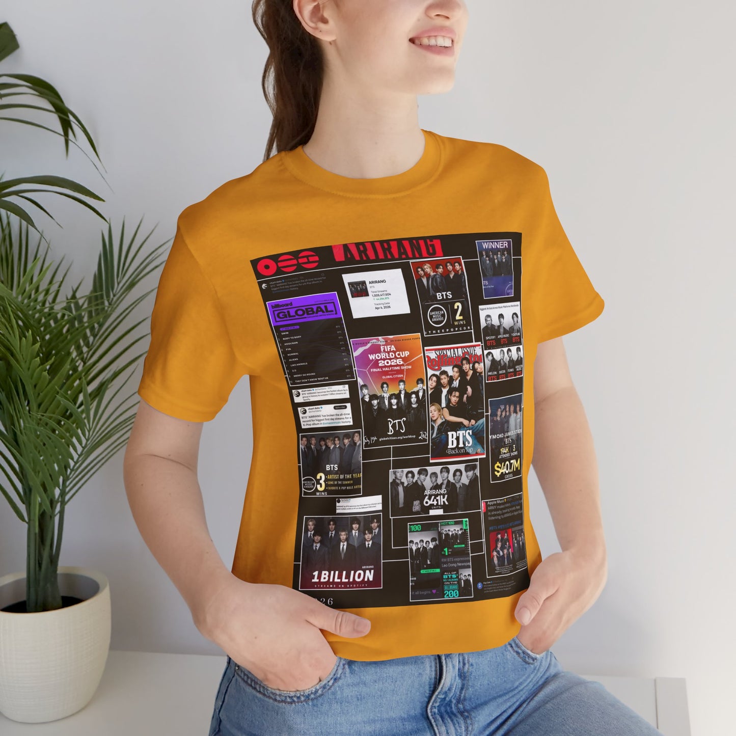 BTS  ARIRANG Collage Graphic Tee — K‑Pop Fan Tribute Shirt