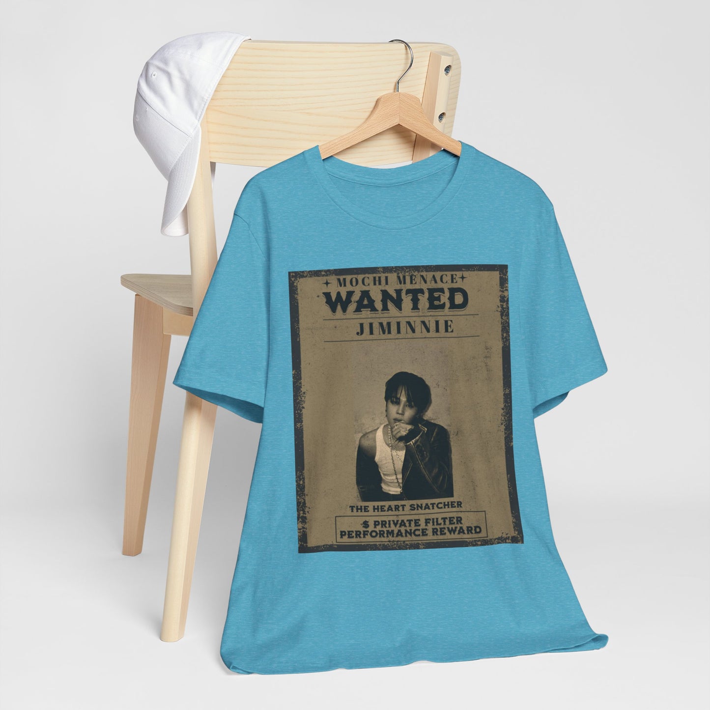 JIMIN Wanted Poster Graphic Tee — 'Mischief Menace' Vintage Style