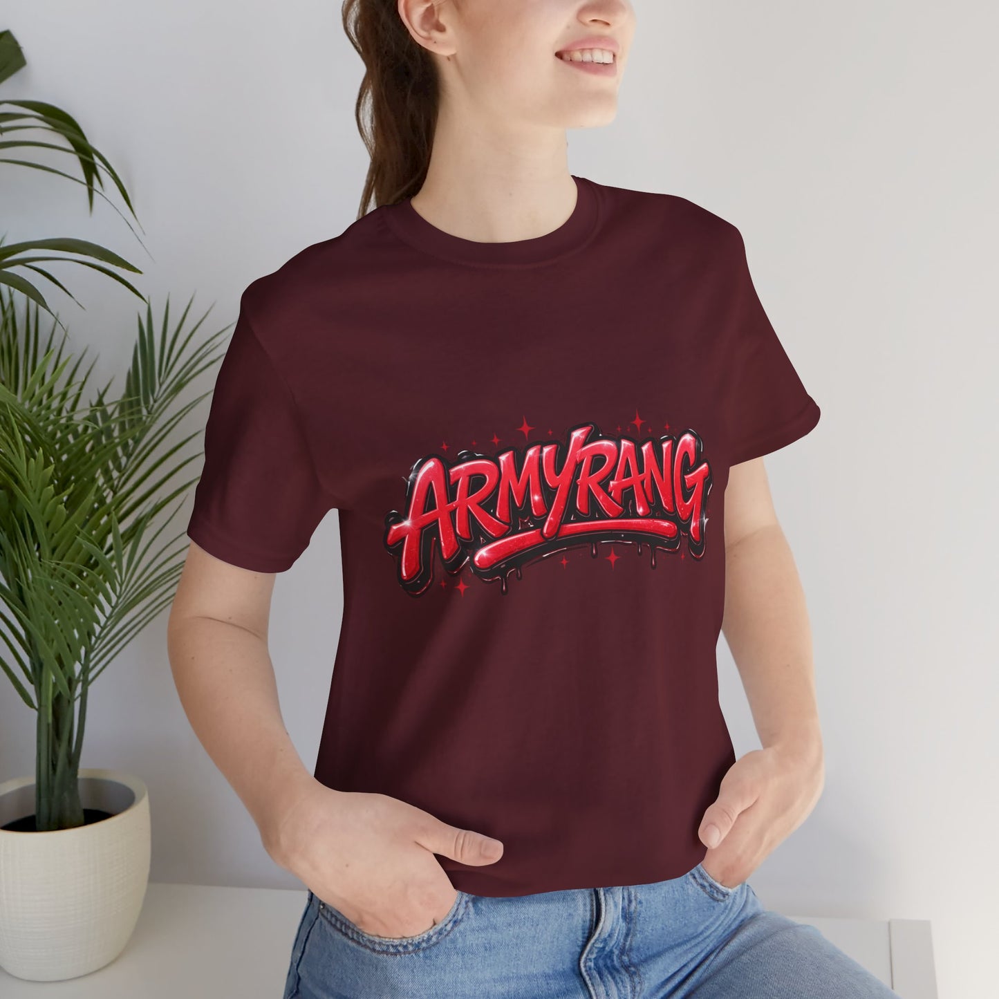 BTS T-Shirt — 'ARMYRANG' Red Graffiti Logo Tee