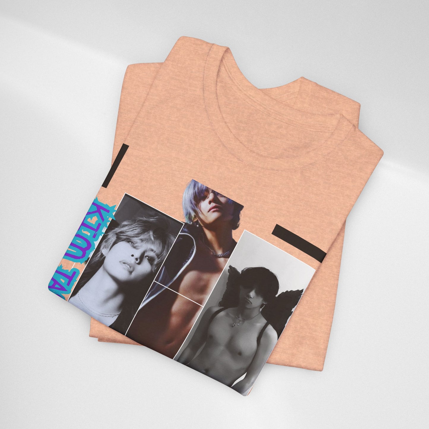TAE Photo Collage Graphic Tee — Retro Black & White Portraits