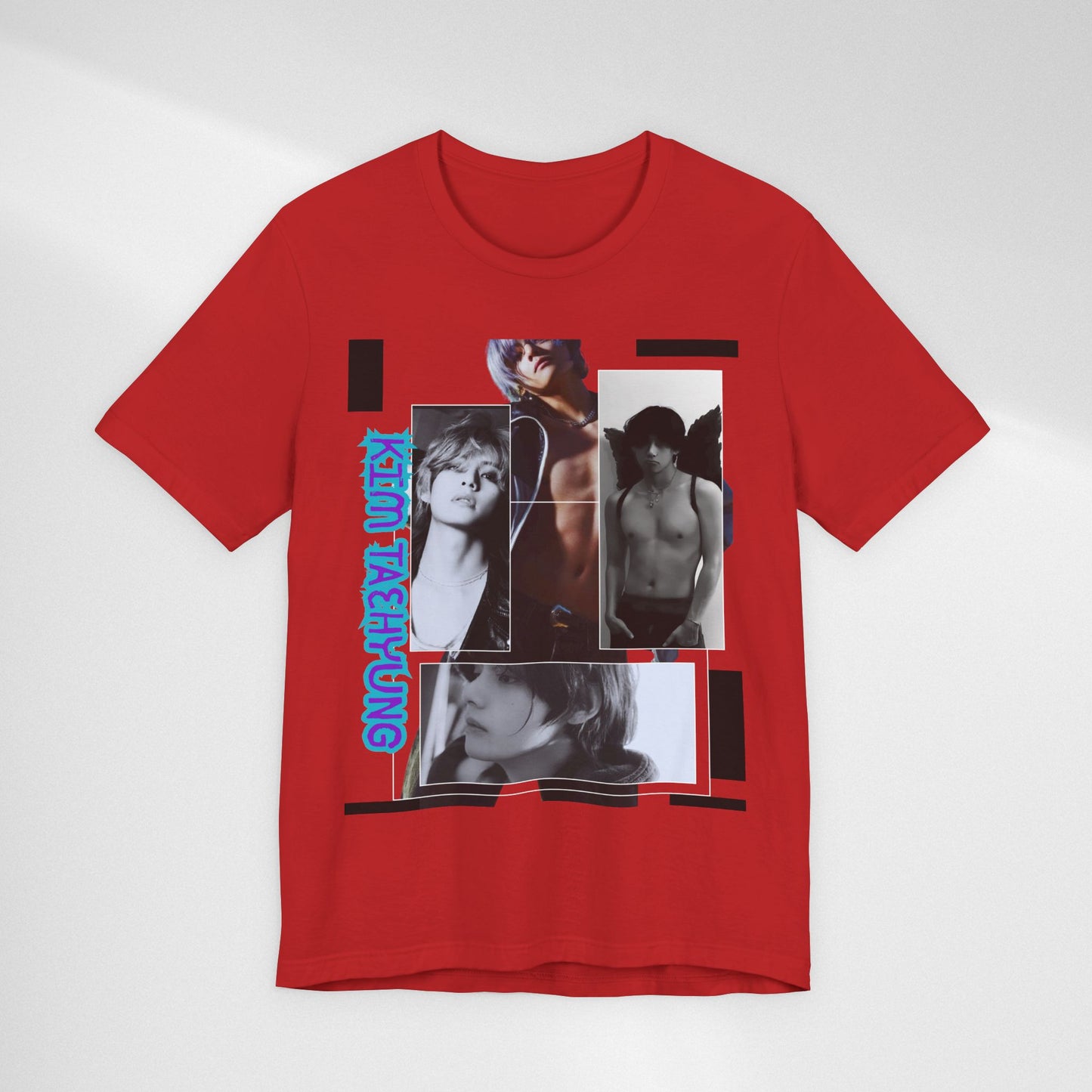 TAE Photo Collage Graphic Tee — Retro Black & White Portraits