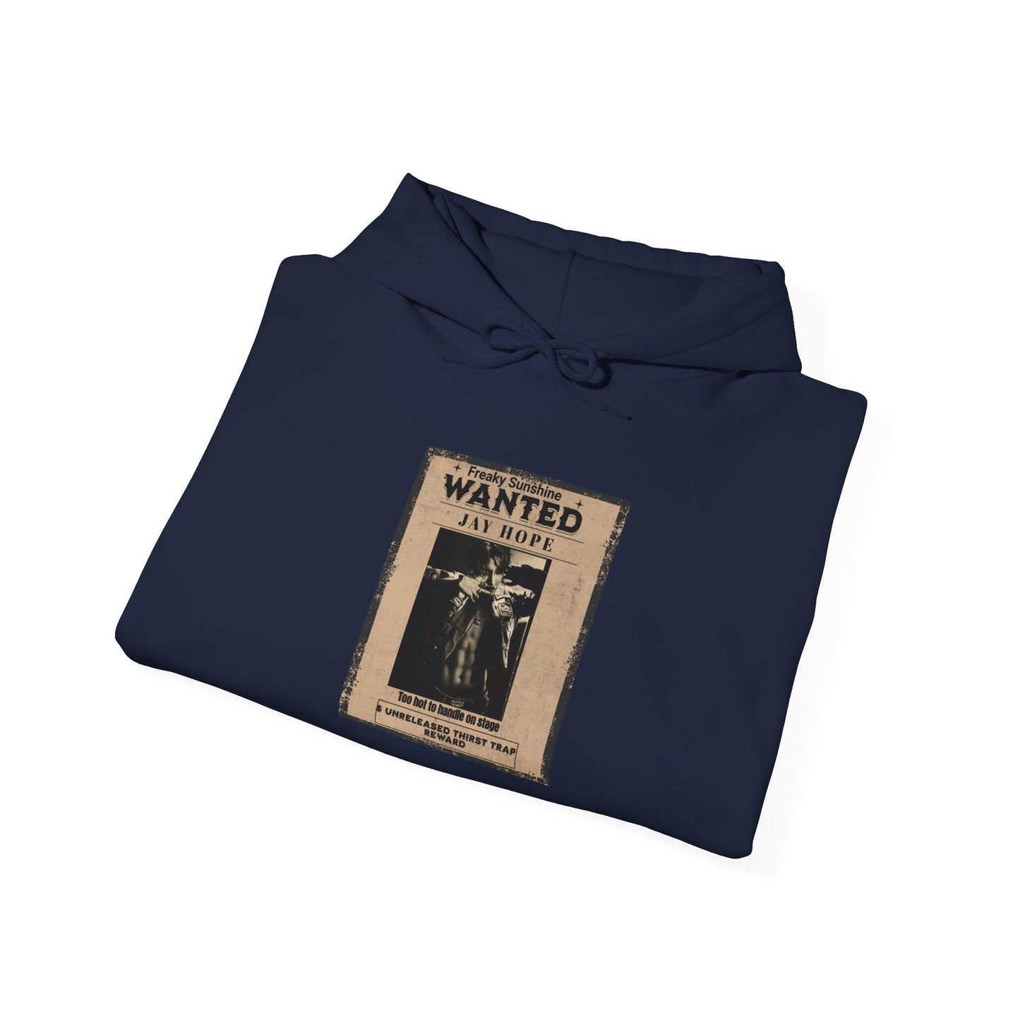 Hoodie - Vintage JHOPE 'WANTED' Poster Graphic Hooded Sweatshirt