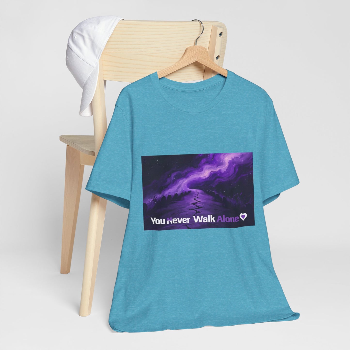 You Never Walk Alone Tee — Purple Night Stairway Graphic T‑Shirt