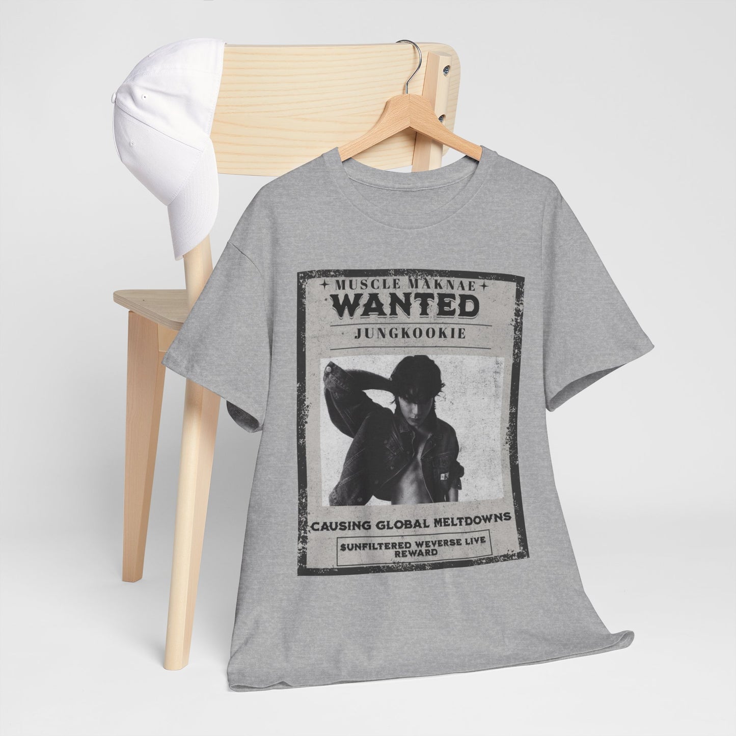 Wanted Poster T-Shirt — "Jungkookie" Vintage K-Pop Graphic Tee