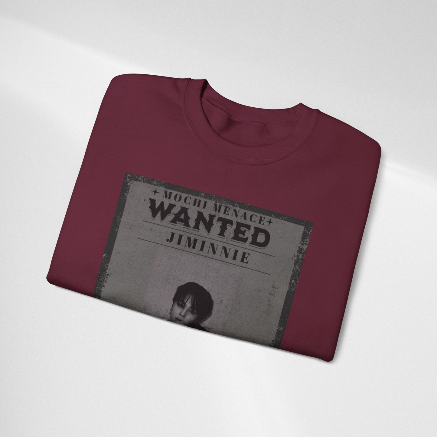 Wanted Poster Crewneck Sweatshirt – 'Wanted Jiminie' Vintage K-Pop Graphic