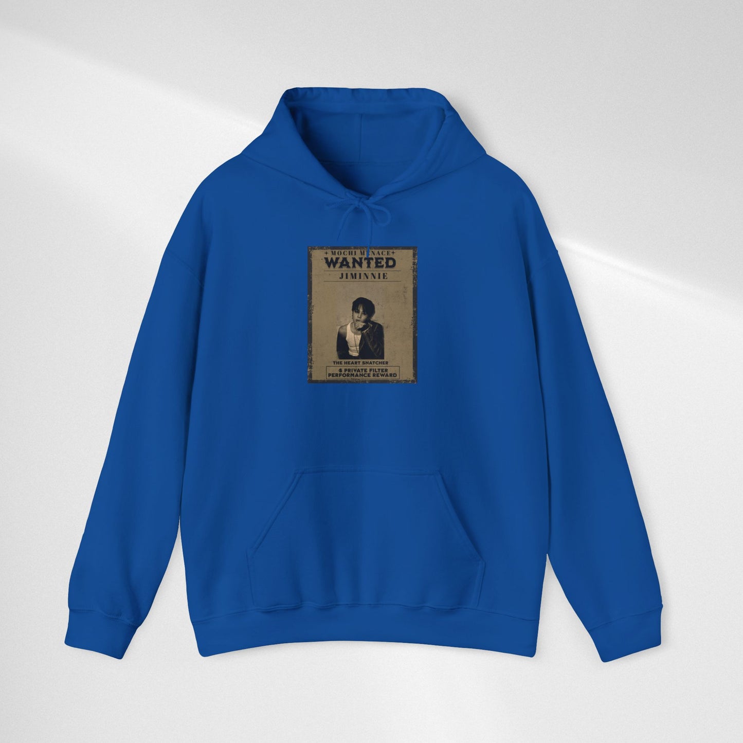 JIMIN Wanted Poster Hoodie — Vintage Photo "Wanted" Graphic Sweatshirt