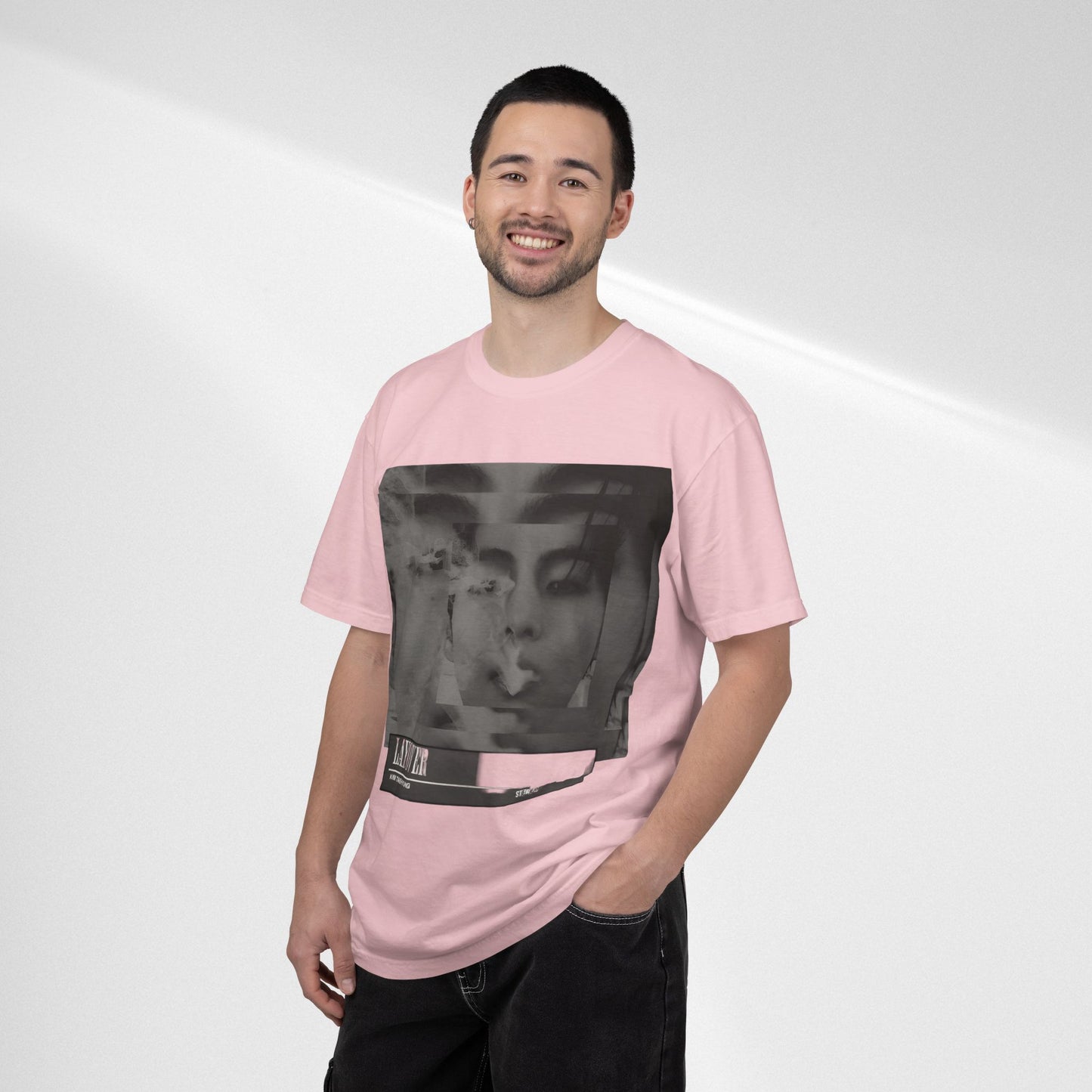 V Graphic Tee — Noir Glitch Portrait T-Shirt