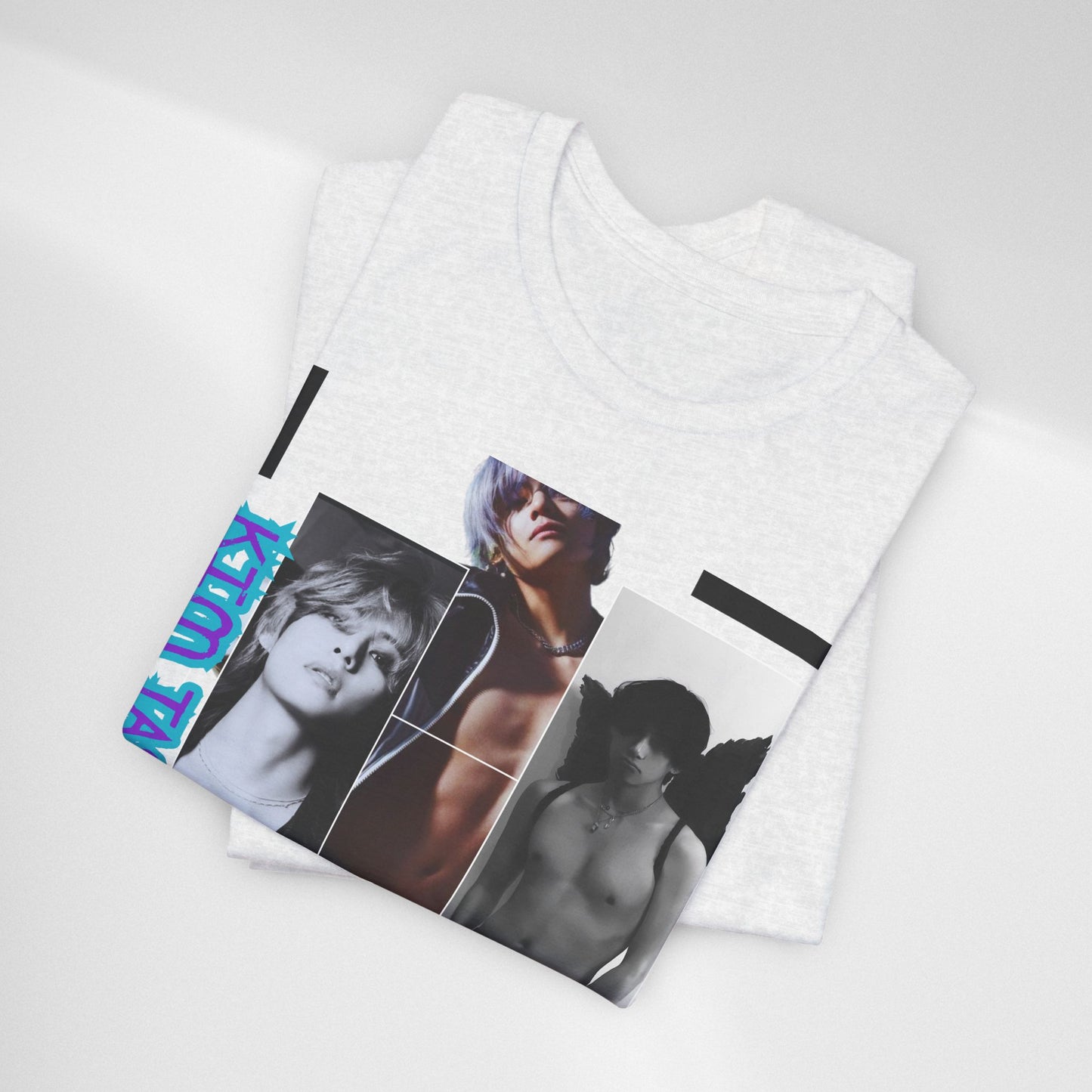 TAE Photo Collage Graphic Tee — Retro Black & White Portraits