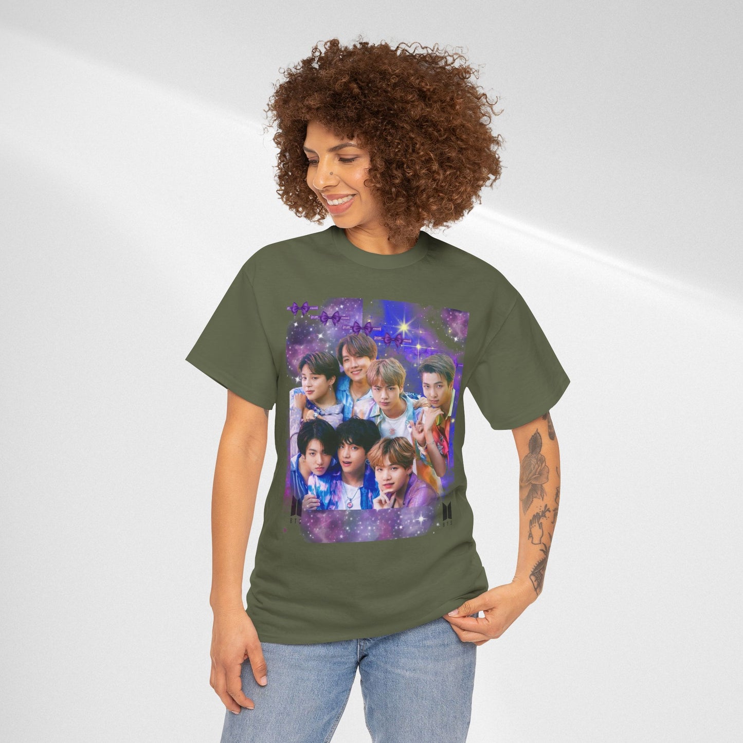 BTS Collage Tee — Purple Dream Photo Graphic T-Shirt