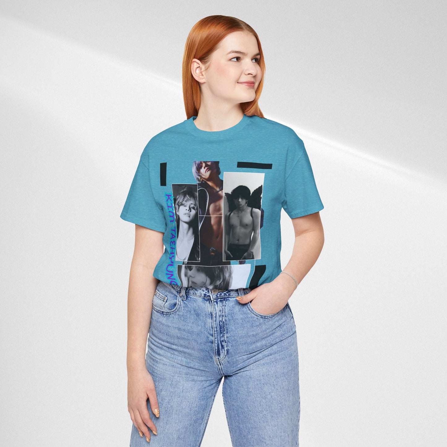 TAE Photo Collage Graphic Tee — Retro Black & White Portraits