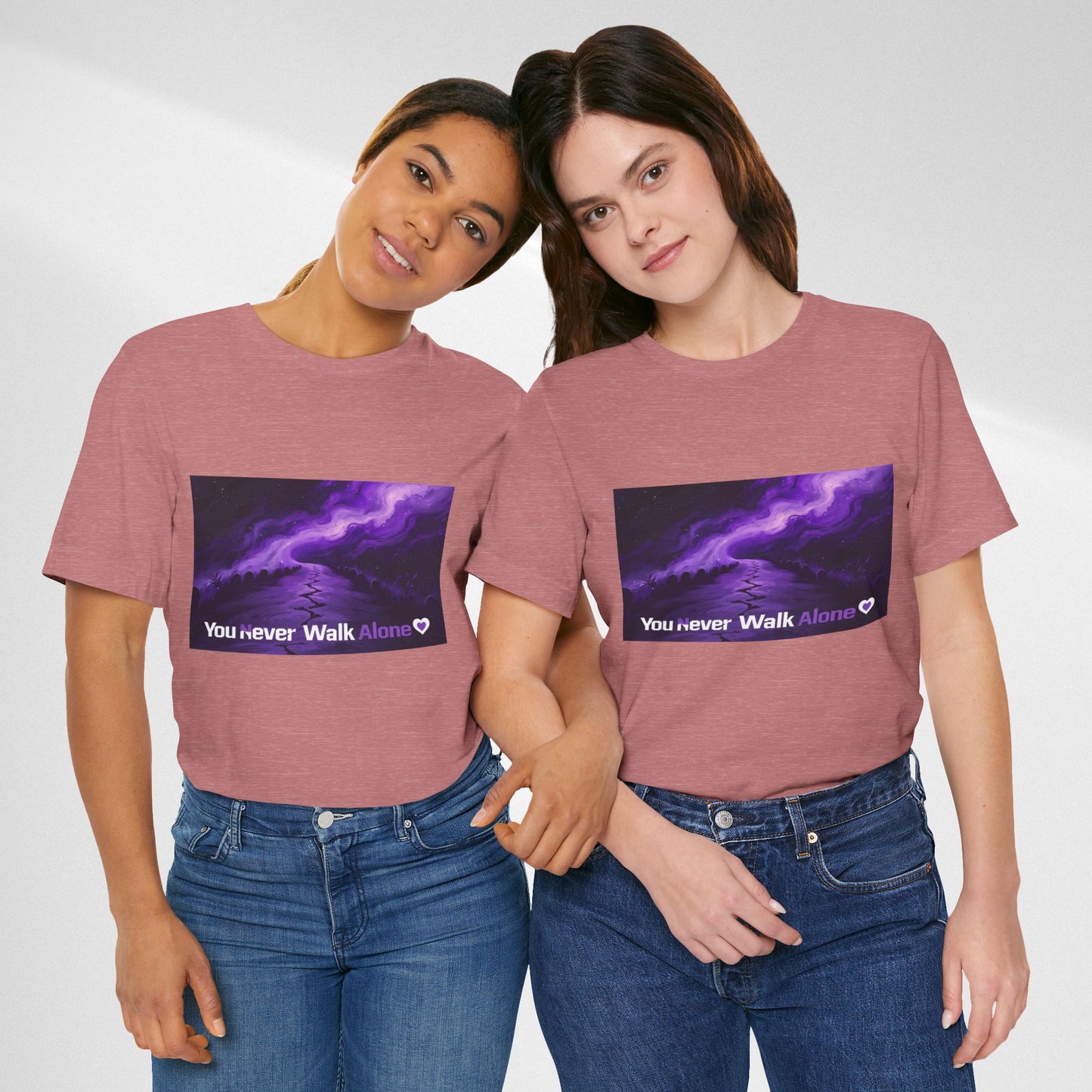 You Never Walk Alone Tee — Purple Night Stairway Graphic T‑Shirt