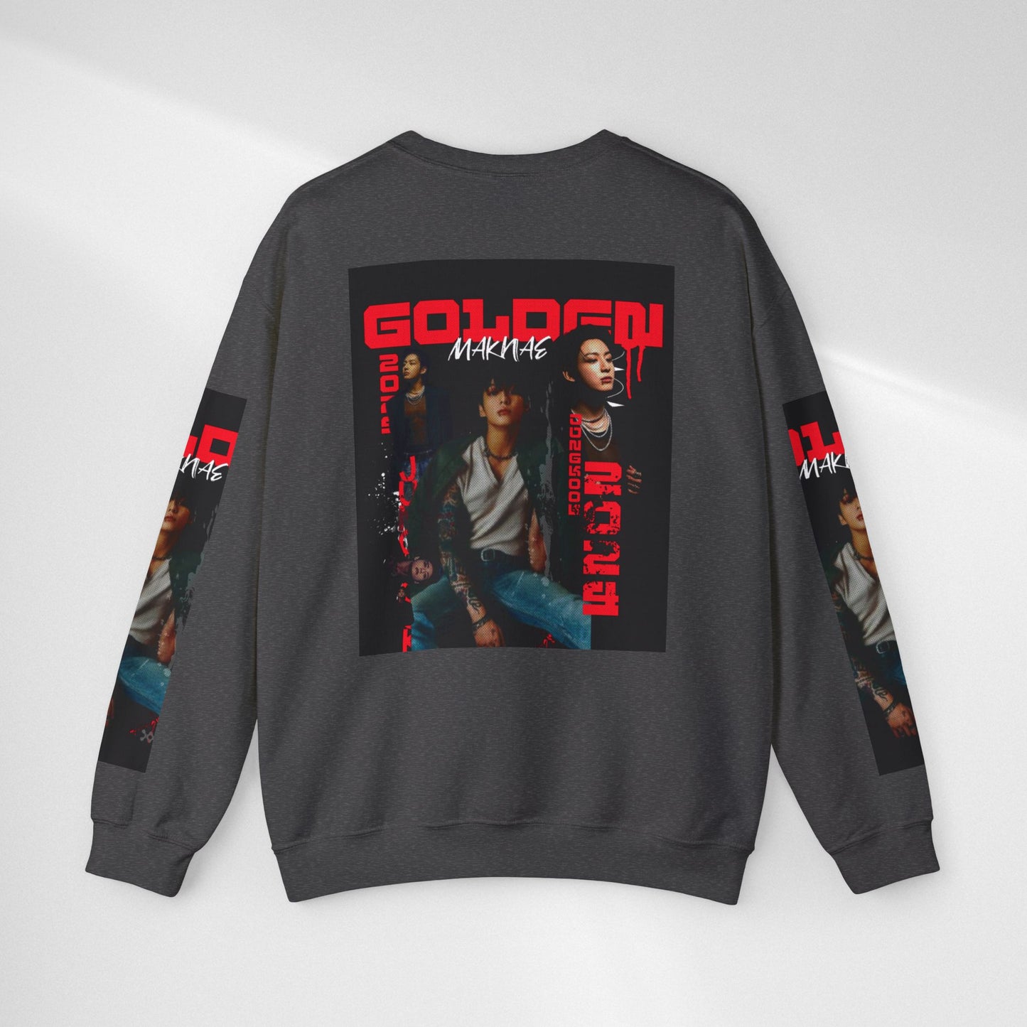 JK Golden Making Crewneck Sweatshirt — Retro K-Pop Photo Graphic