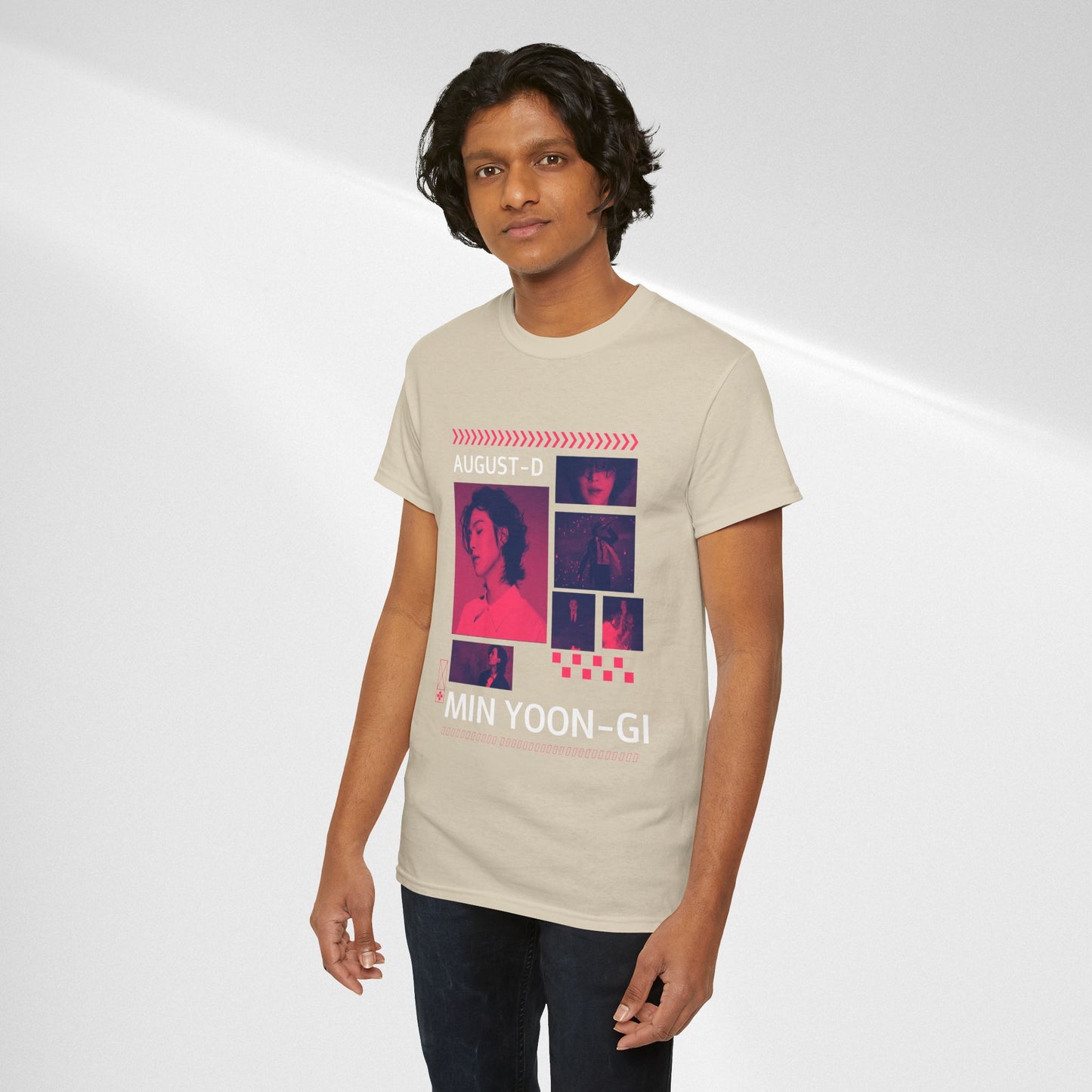 Min Yoon-Gi Photo Grid Tee — K‑Pop BTS August‑D Fan Shirt