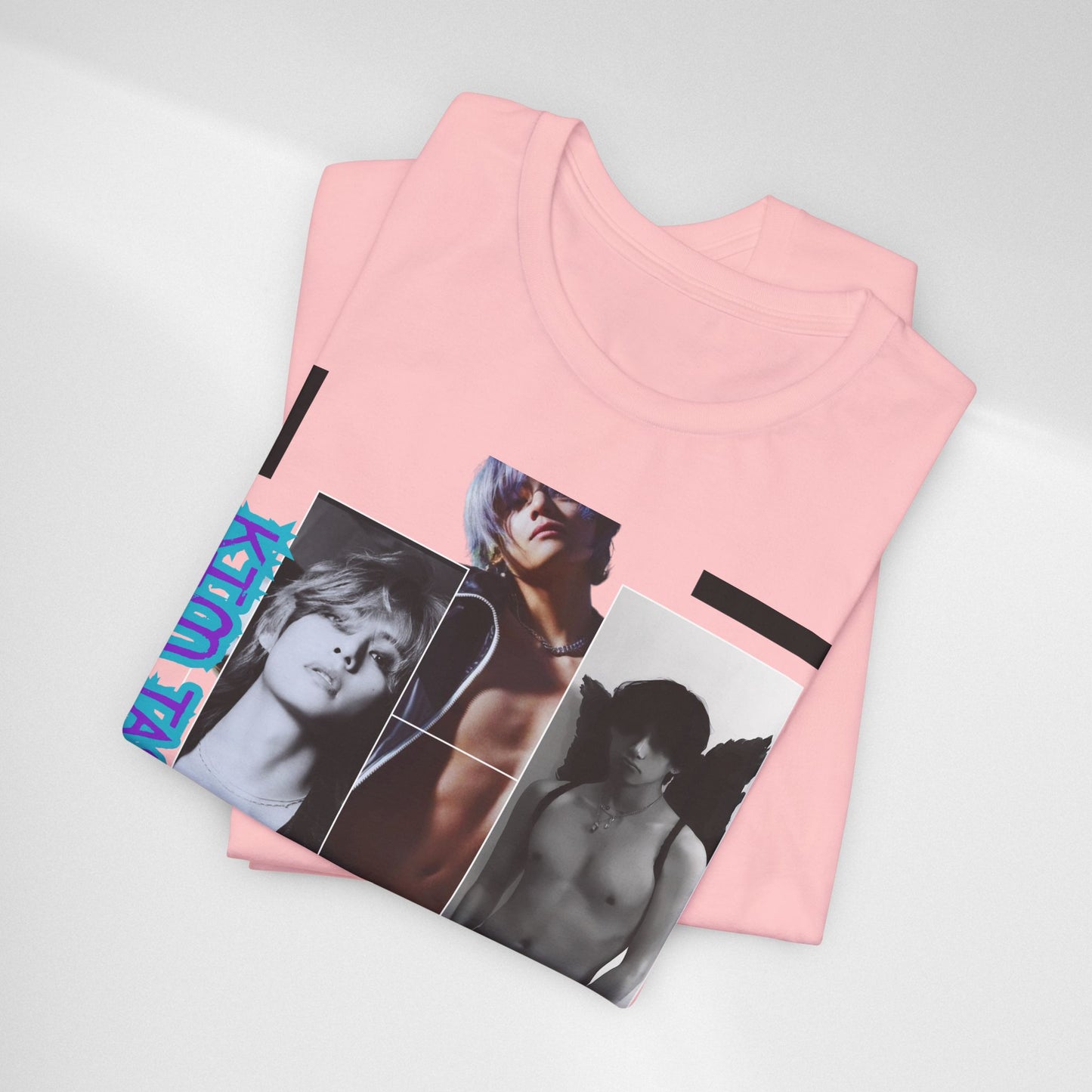 TAE Photo Collage Graphic Tee — Retro Black & White Portraits