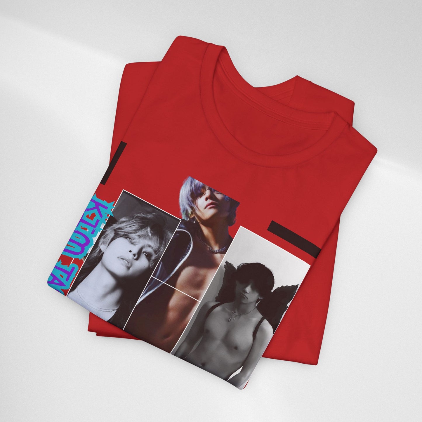 TAE Photo Collage Graphic Tee — Retro Black & White Portraits