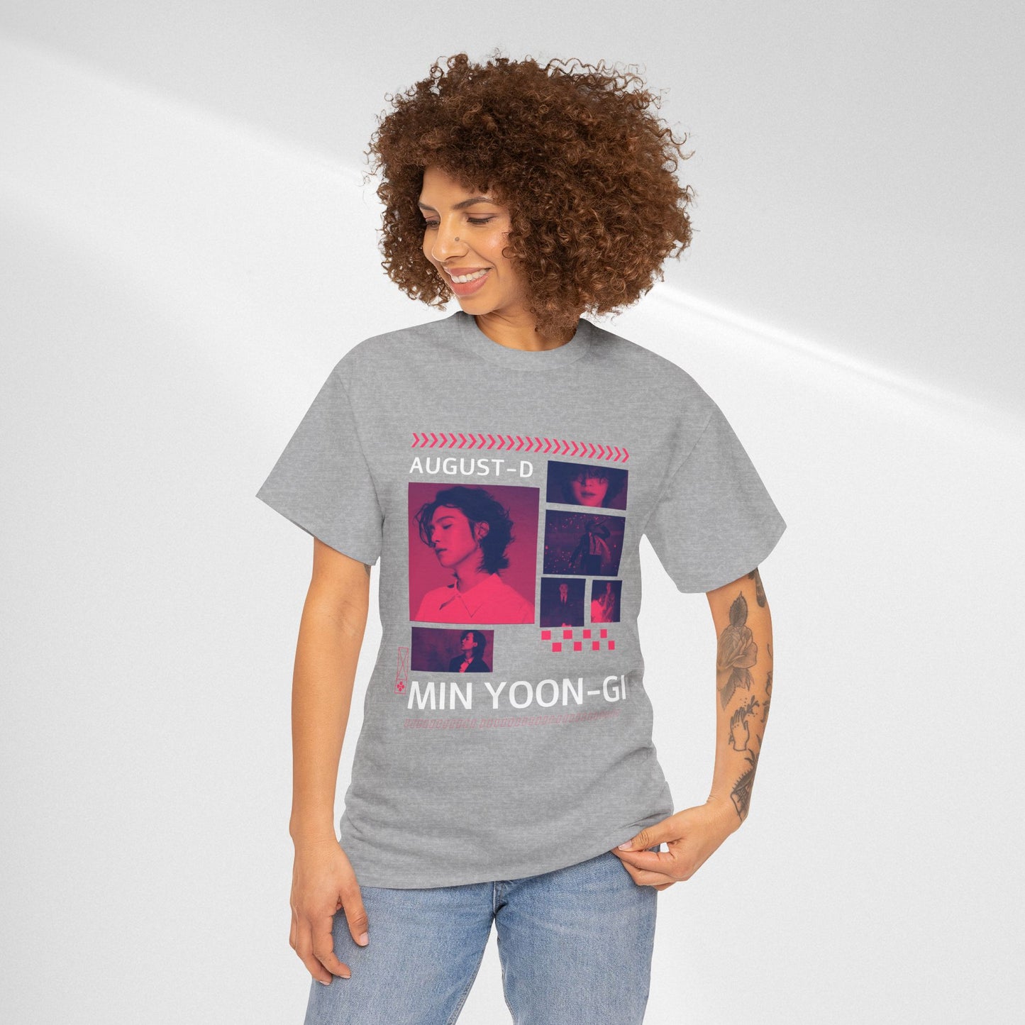 Min Yoon-Gi Photo Grid Tee — K‑Pop BTS August‑D Fan Shirt