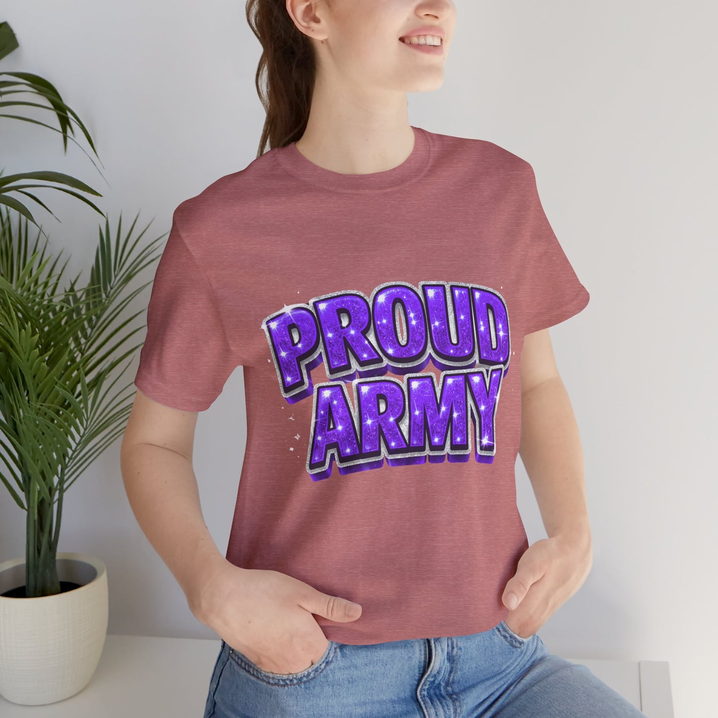 Proud Army T-Shirt — Bold Purple BTS Support Tee