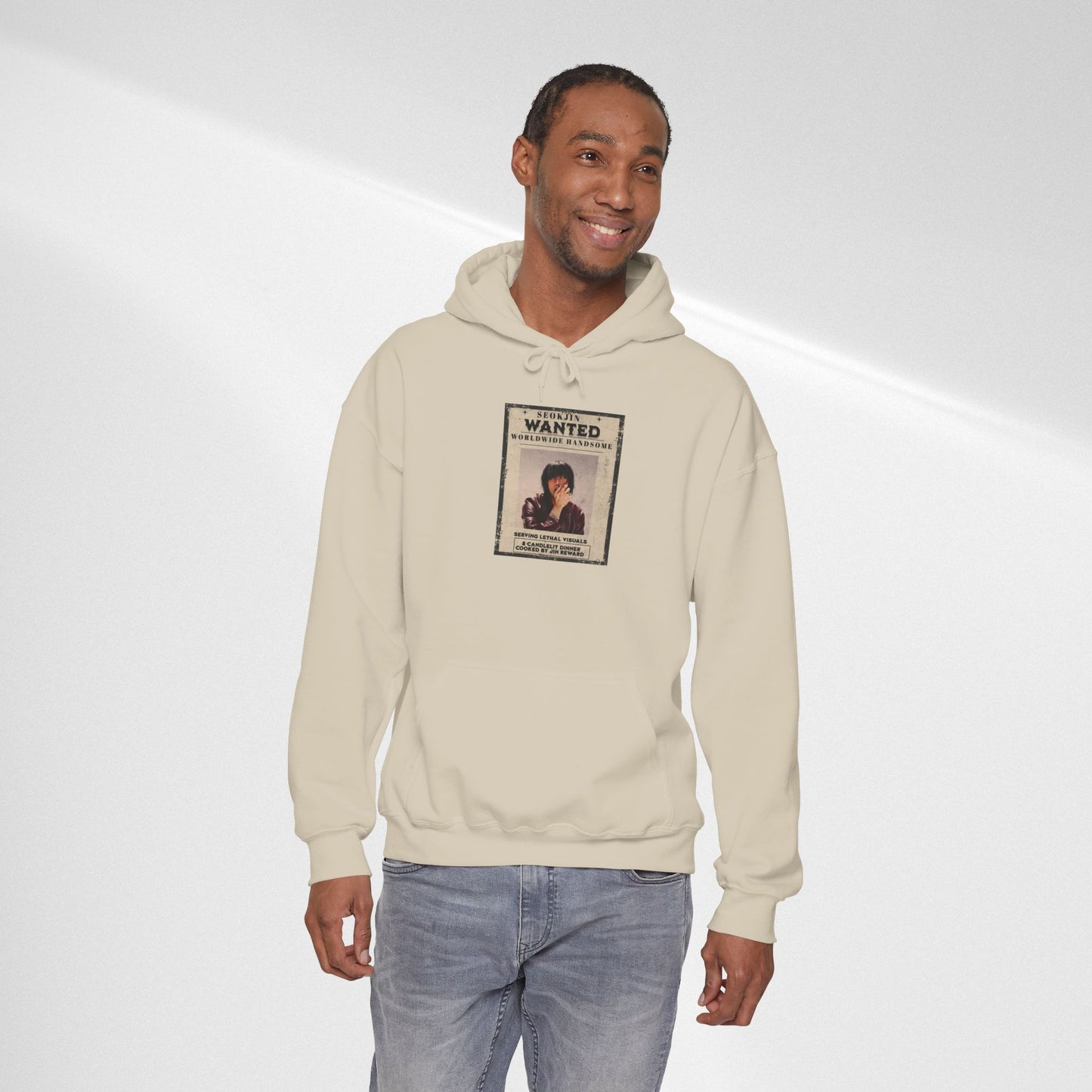 Jin Hoodie — "WANTED" Vintage Photo Poster Graphic Hoodie