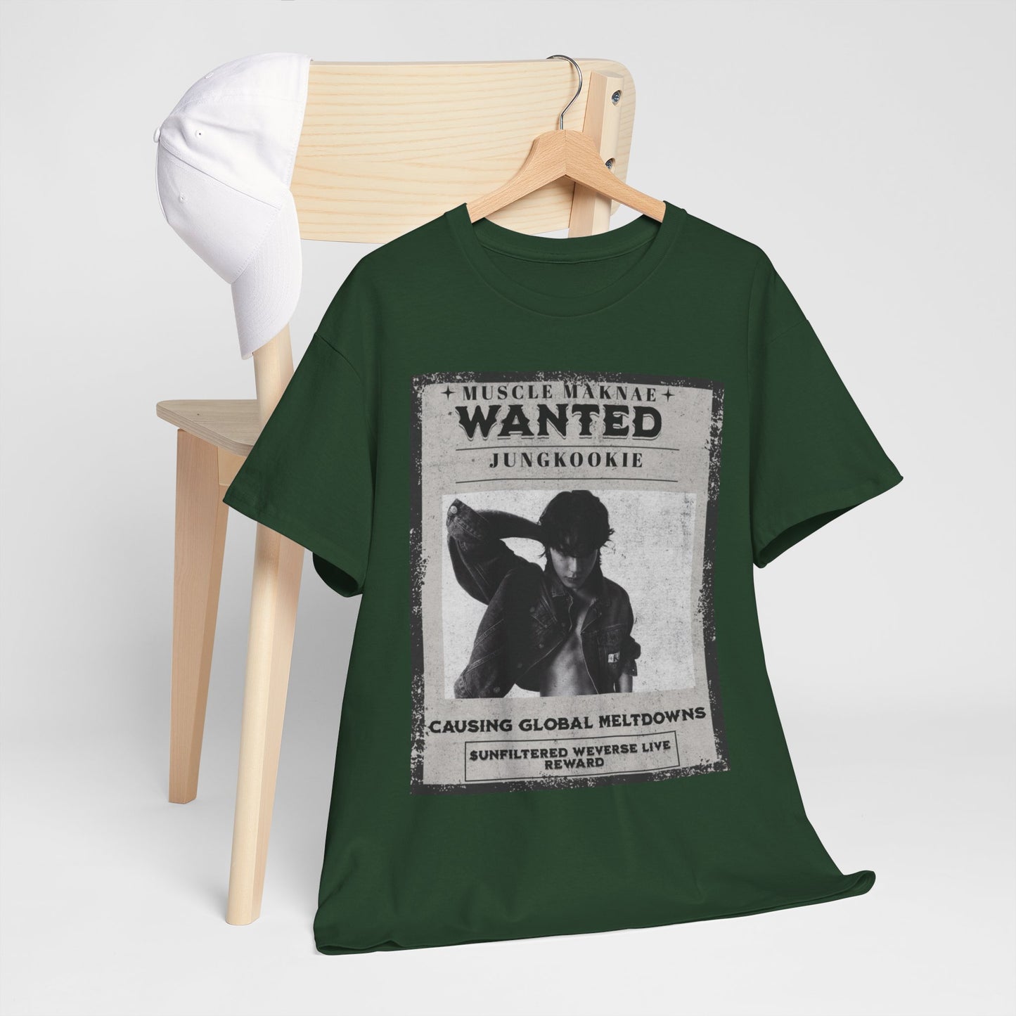 Wanted Poster T-Shirt — "Jungkookie" Vintage K-Pop Graphic Tee