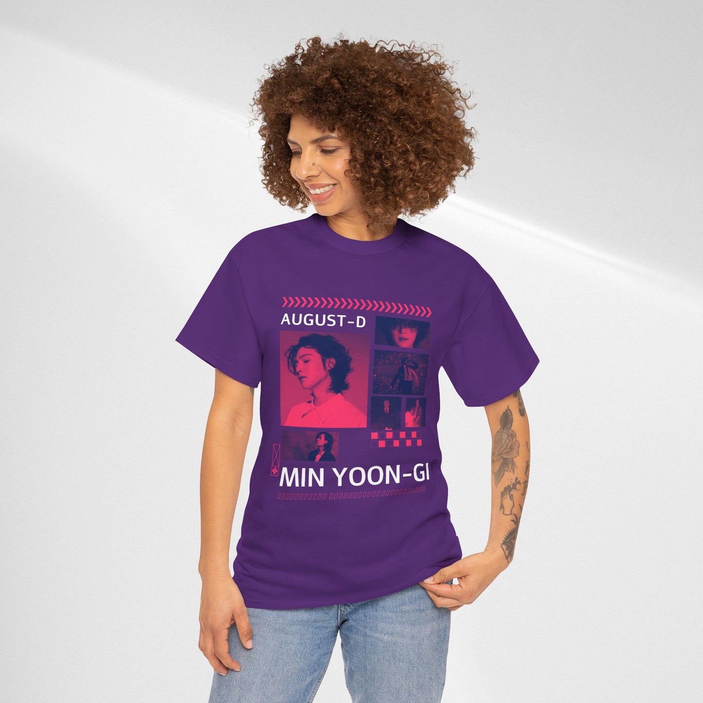 Min Yoon-Gi Photo Grid Tee — K‑Pop BTS August‑D Fan Shirt