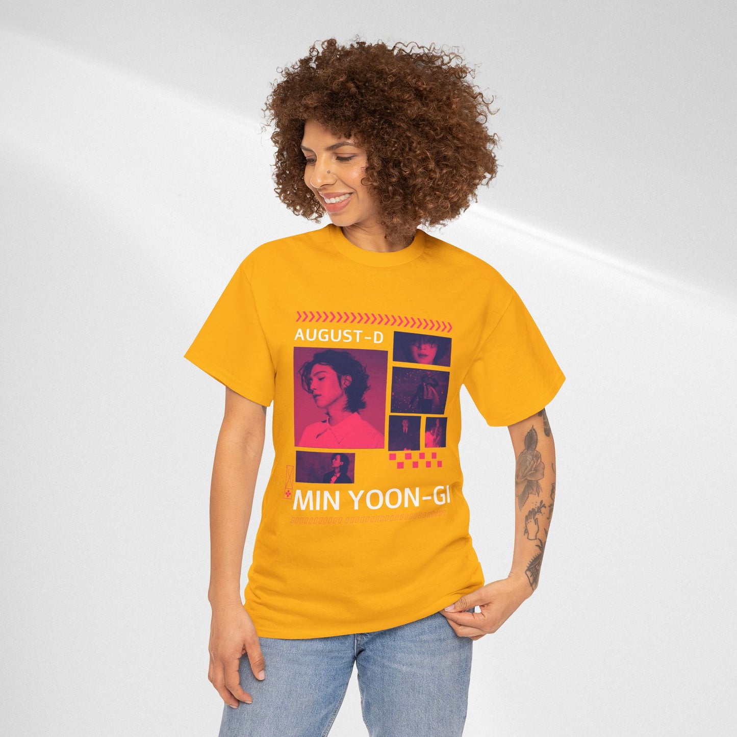 Min Yoon-Gi Photo Grid Tee — K‑Pop BTS August‑D Fan Shirt