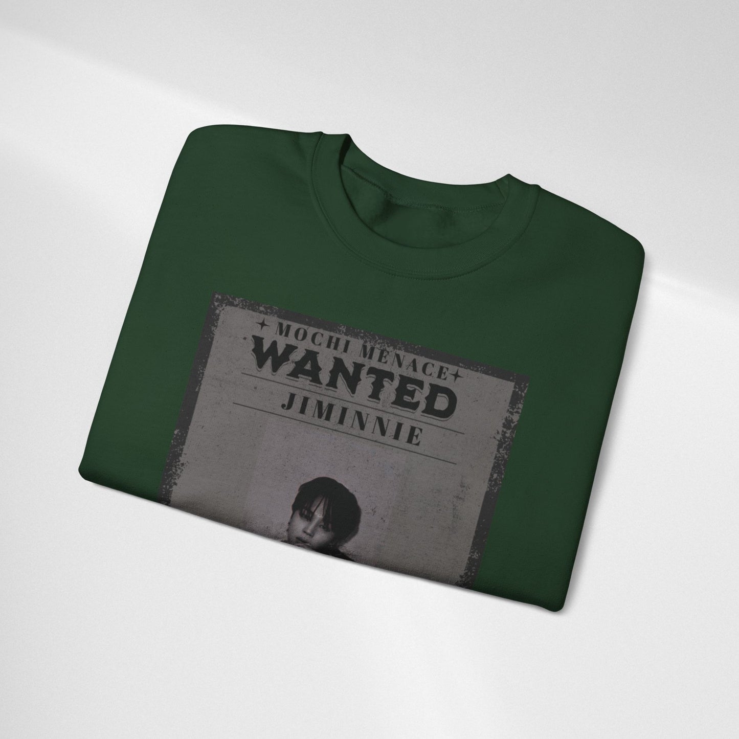 Wanted Poster Crewneck Sweatshirt – 'Wanted Jiminie' Vintage K-Pop Graphic