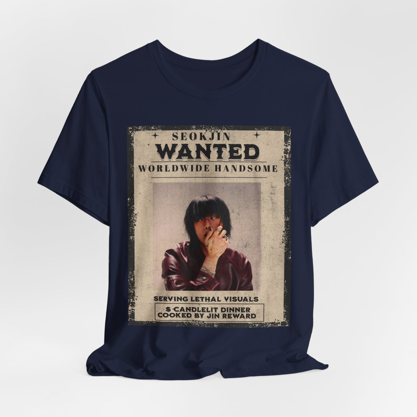 T-Shirt — 'Seokjin Wanted: Worldwide Handsome' Vintage Poster Tee