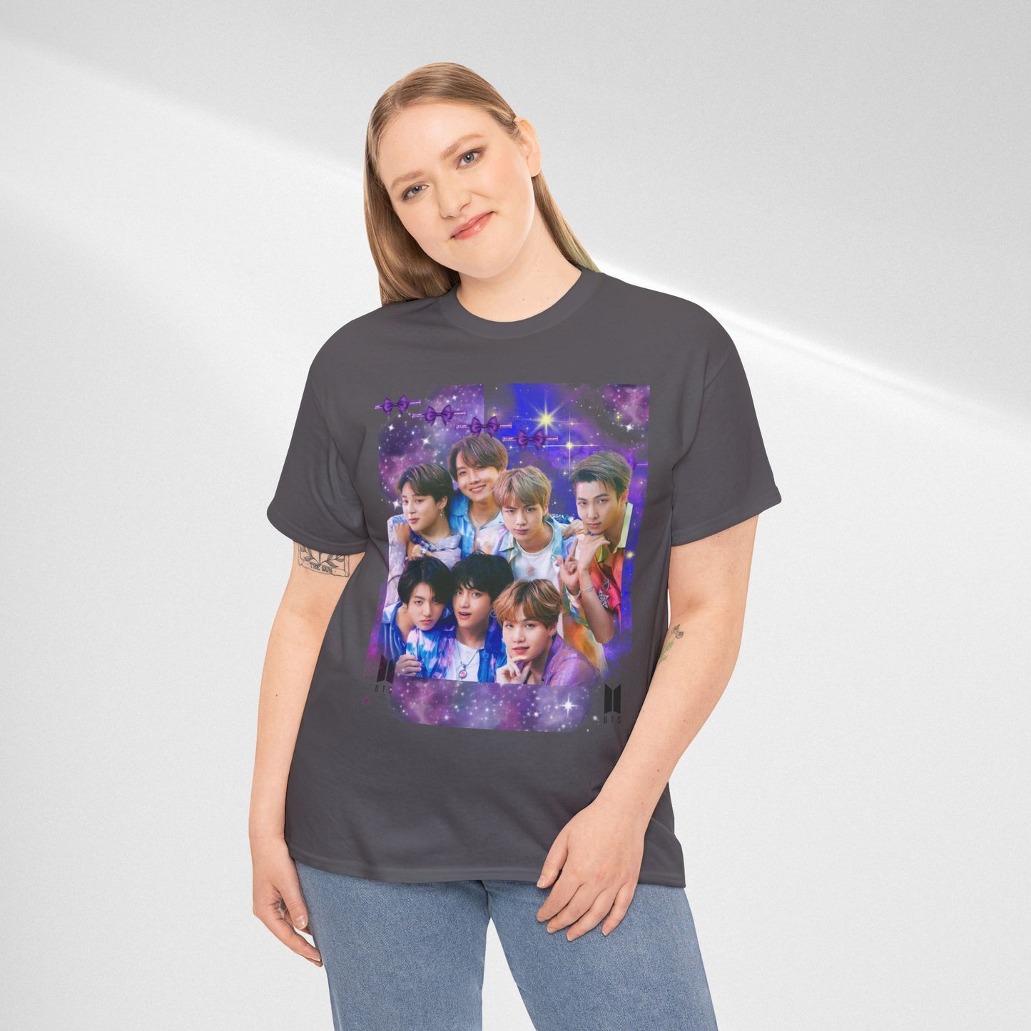 BTS Collage Tee — Purple Dream Photo Graphic T-Shirt