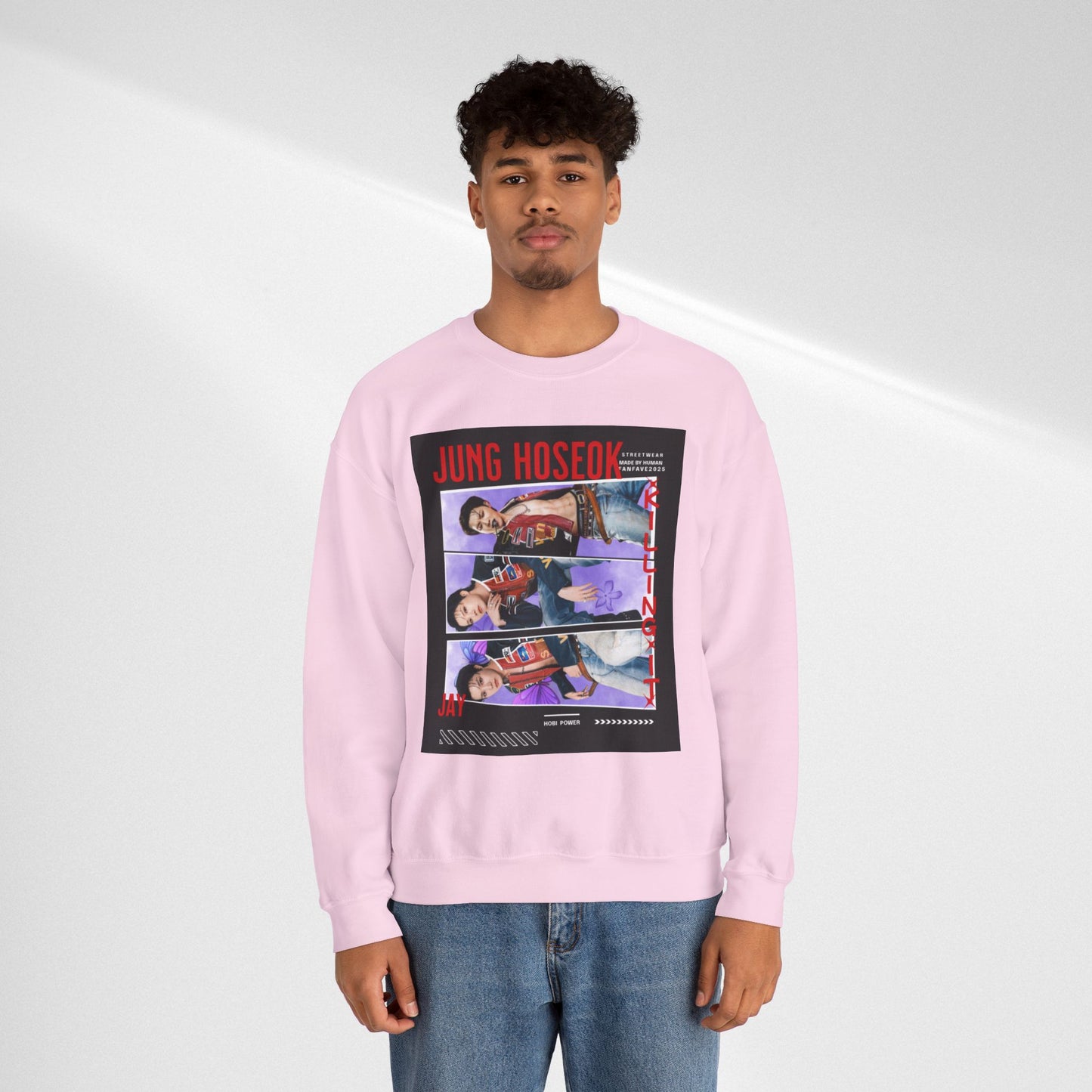 Photo Collage Crewneck Sweatshirt — 'JUNG HOSEOK' Graphic Pullover