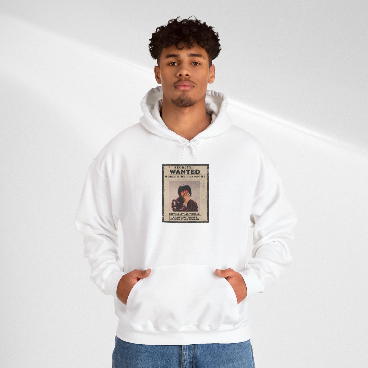 Jin Hoodie — "WANTED" Vintage Photo Poster Graphic Hoodie