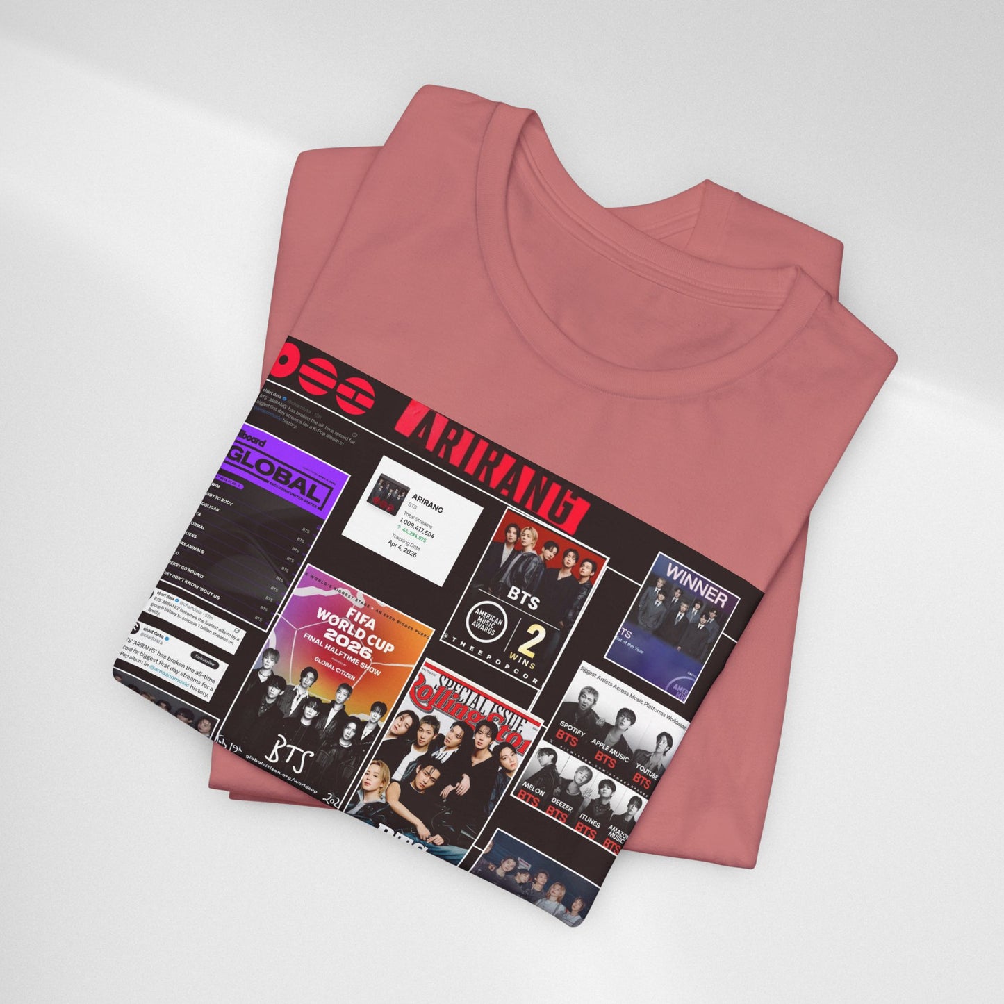 BTS  ARIRANG Collage Graphic Tee — K‑Pop Fan Tribute Shirt