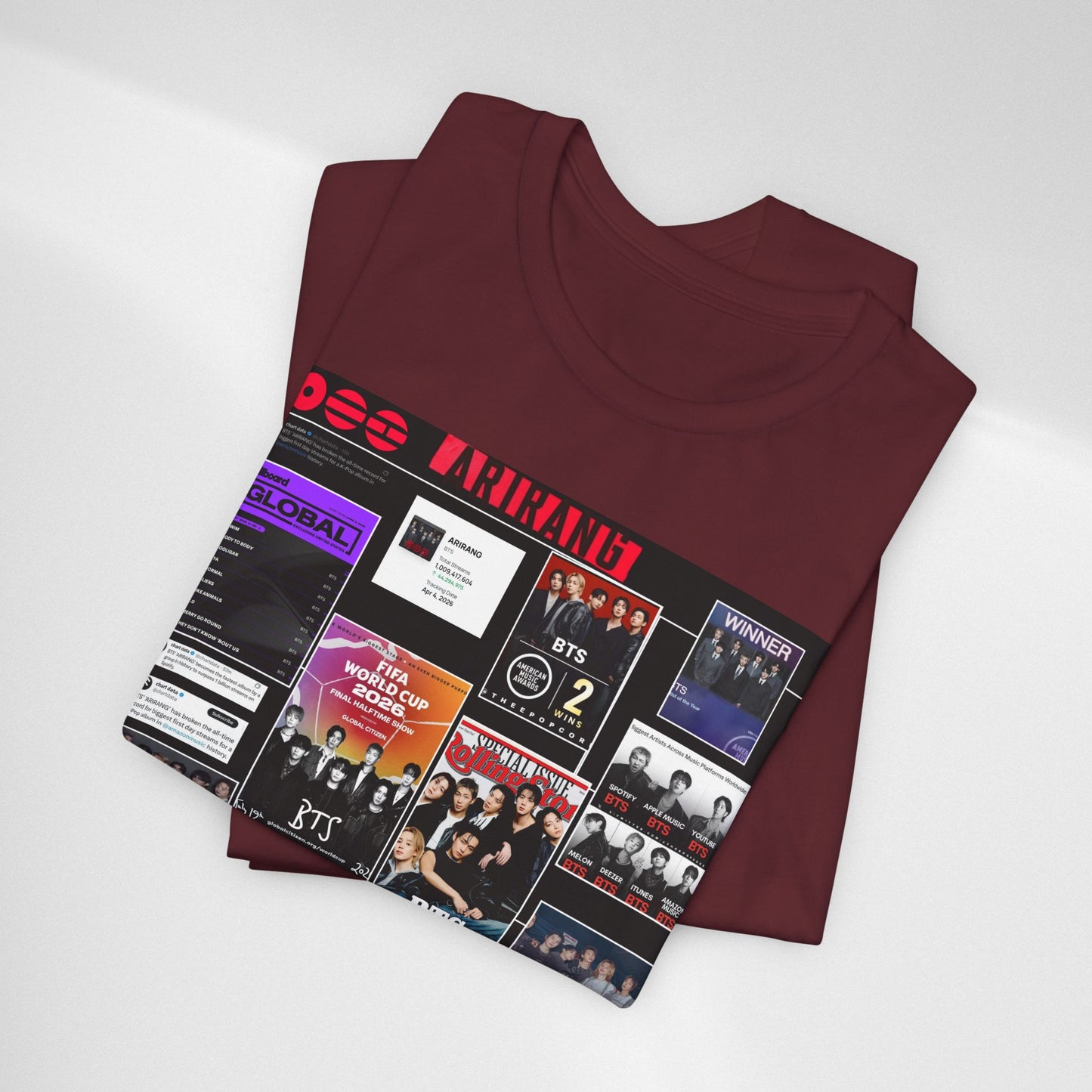 BTS  ARIRANG Collage Graphic Tee — K‑Pop Fan Tribute Shirt