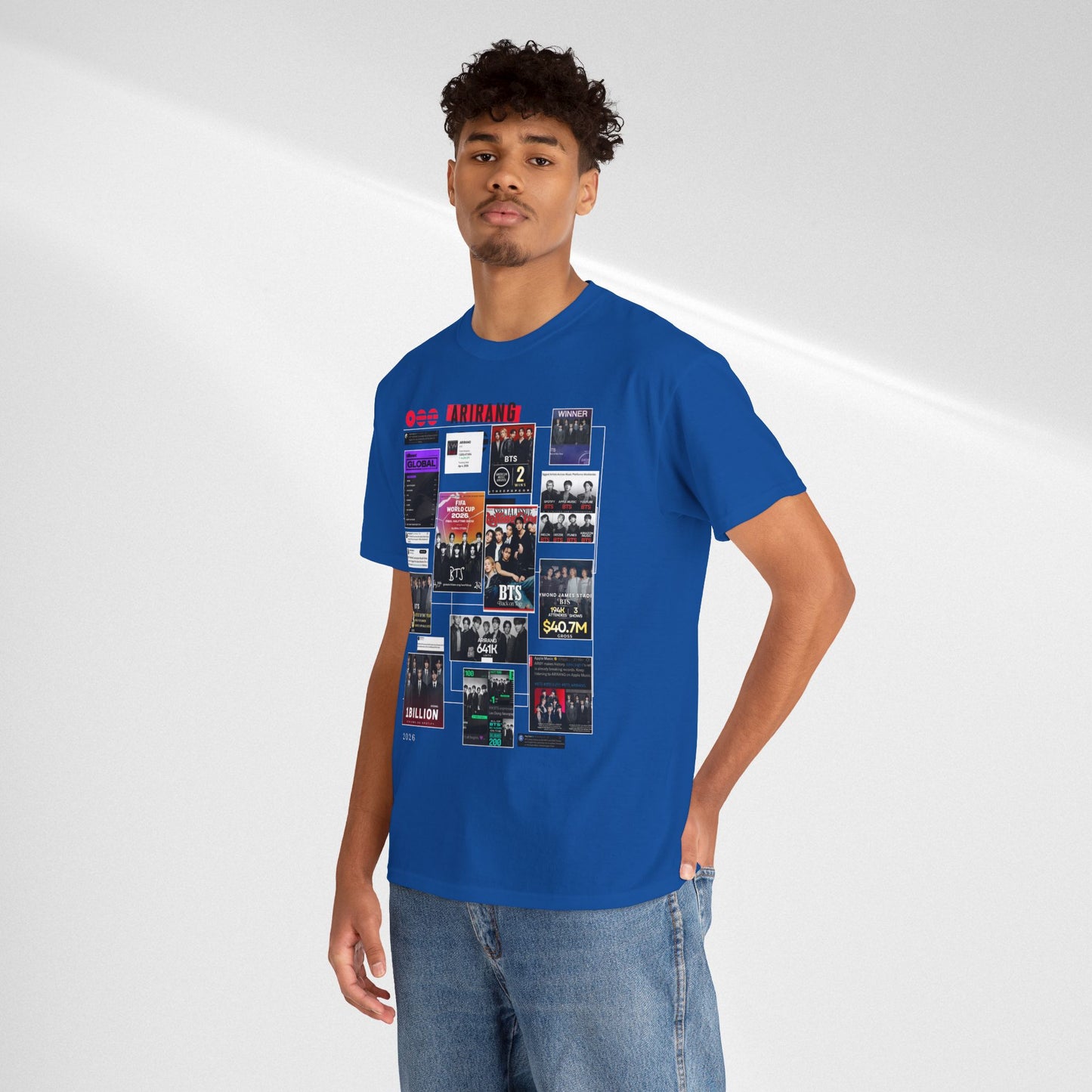 BTS ARIRANG Collage Tee — Iconic Albums & Milestones Graphic T-Shirt