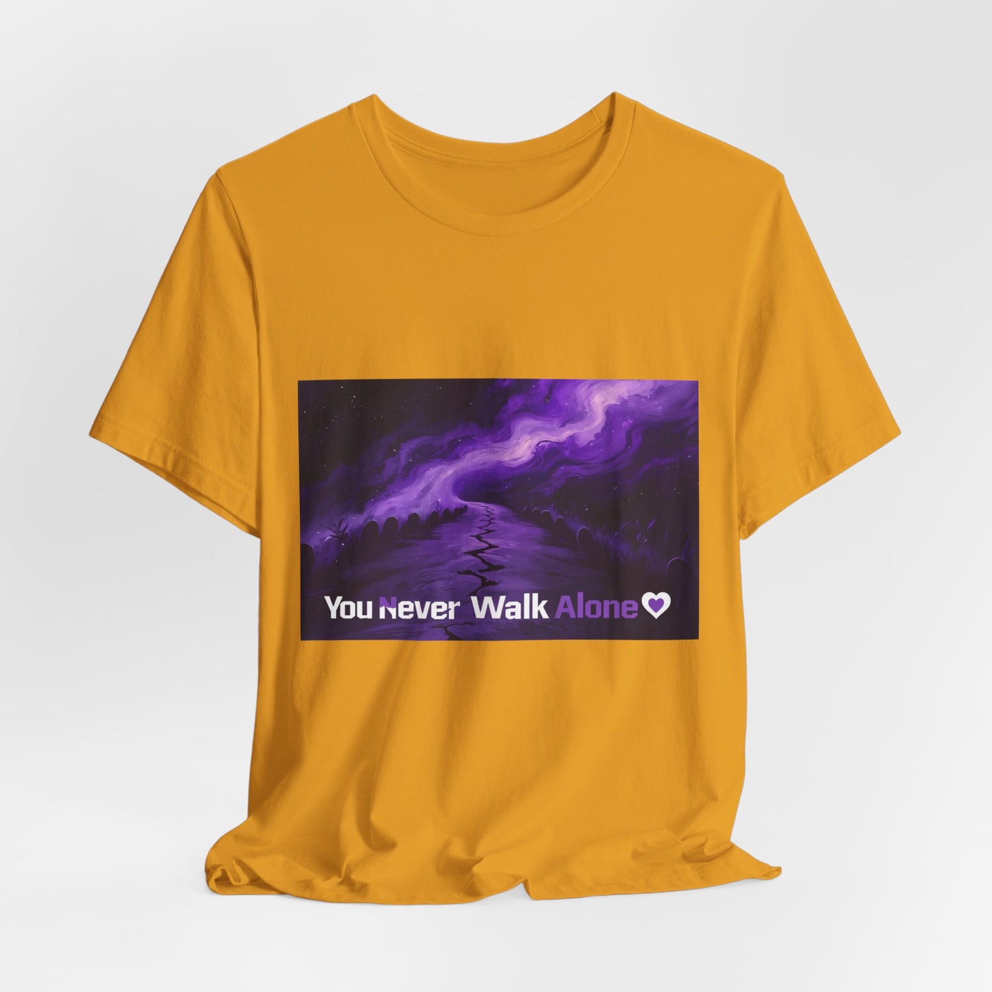 You Never Walk Alone Tee — Purple Night Stairway Graphic T‑Shirt