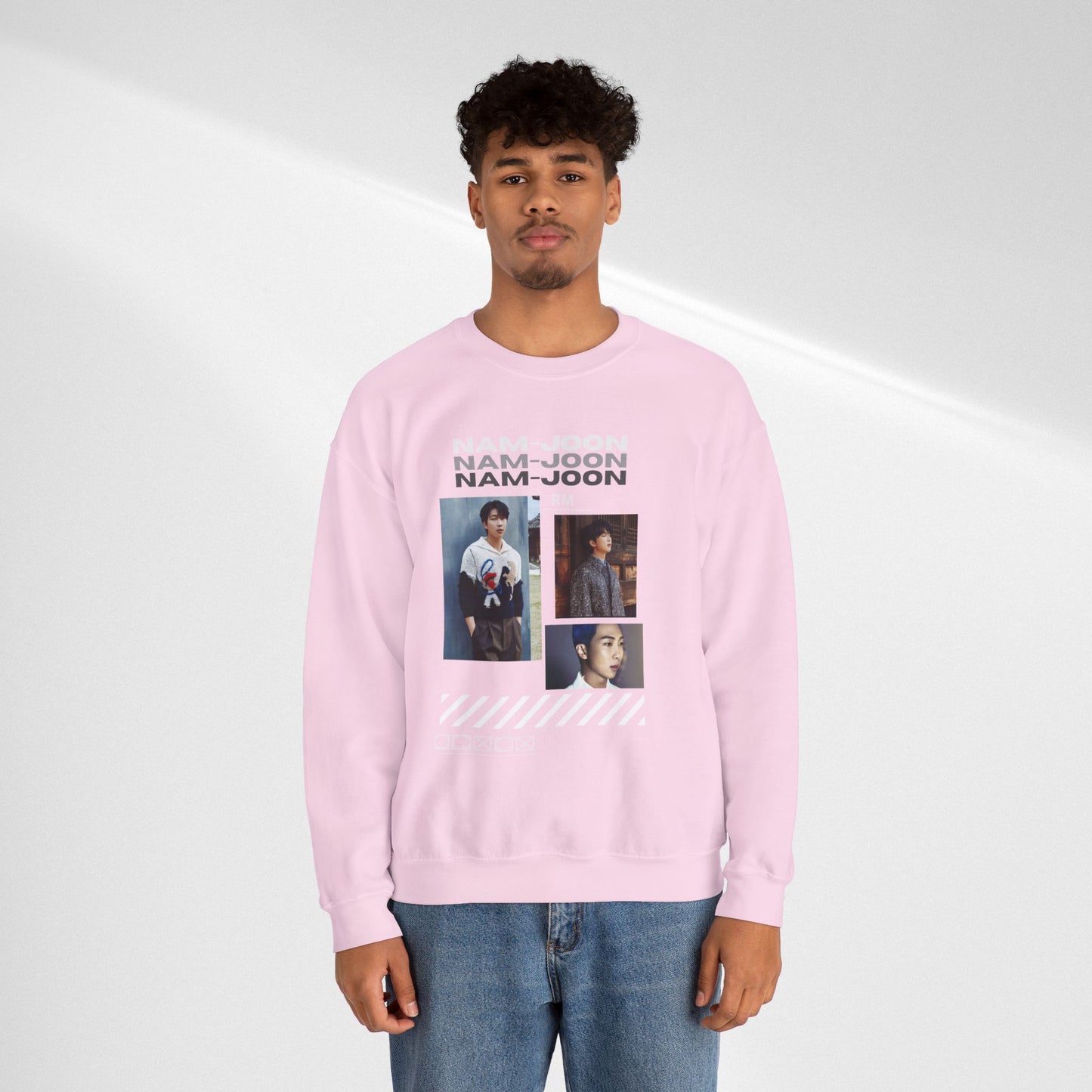 Photo Collage Crewneck Sweatshirt — "Nam-Joon" Graphic Pullover