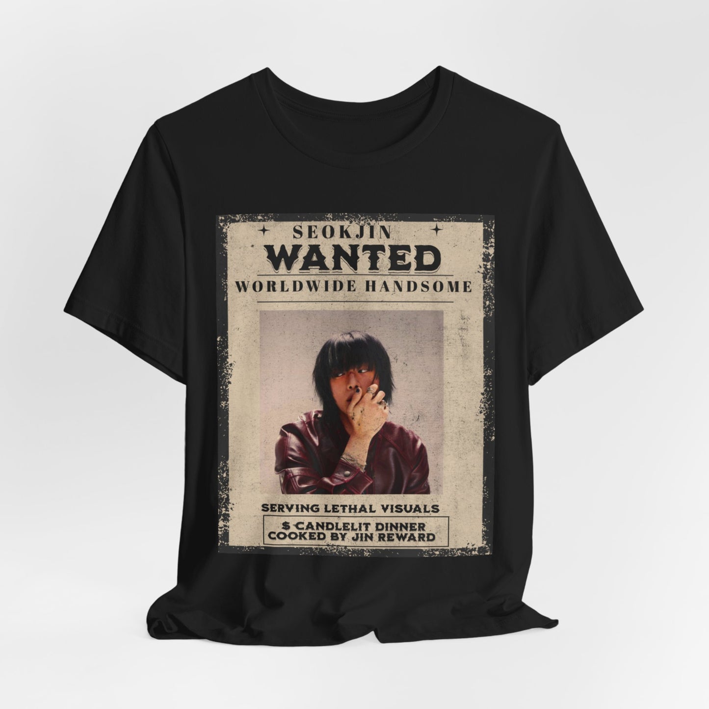 T-Shirt — 'Seokjin Wanted: Worldwide Handsome' Vintage Poster Tee
