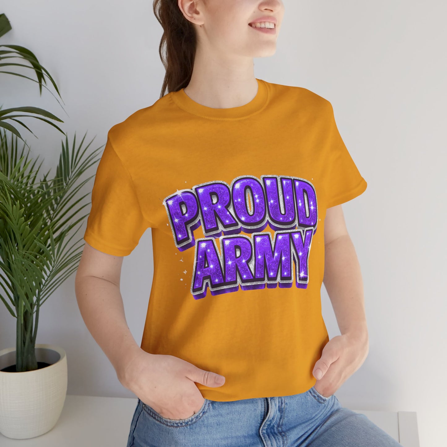 Proud Army T-Shirt — Bold Purple BTS Support Tee