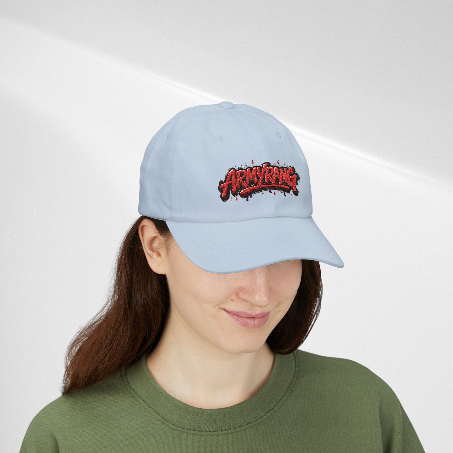 Dad Cap - Red Graffiti "ARMYRANG" Embroidered Baseball Hat
