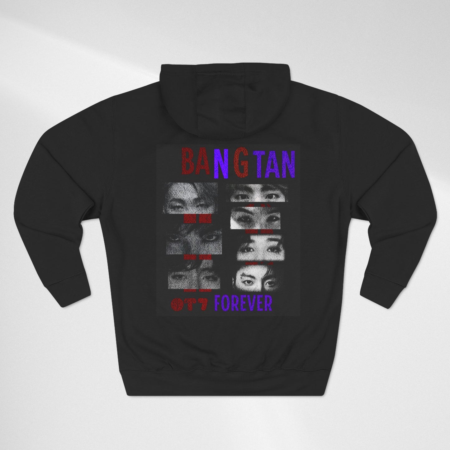 BTS Bangtan Photo-Panel Hoodie — 'Bangtan' 9-Eyes Graphic Fleece Hoodie