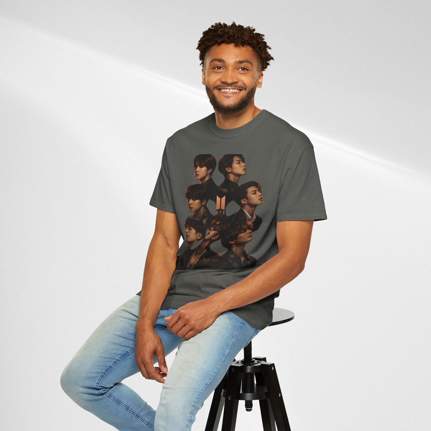 BTS Portrait Collage T-Shirt — Dark Mood Graphic Tee