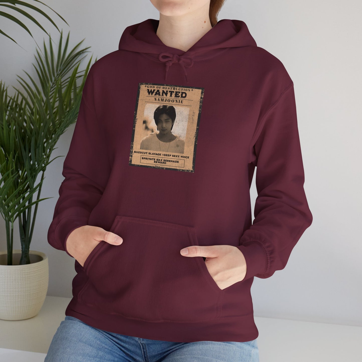 Hoodie - Vintage Namjoon 'WANTED' Poster Graphic Pullover