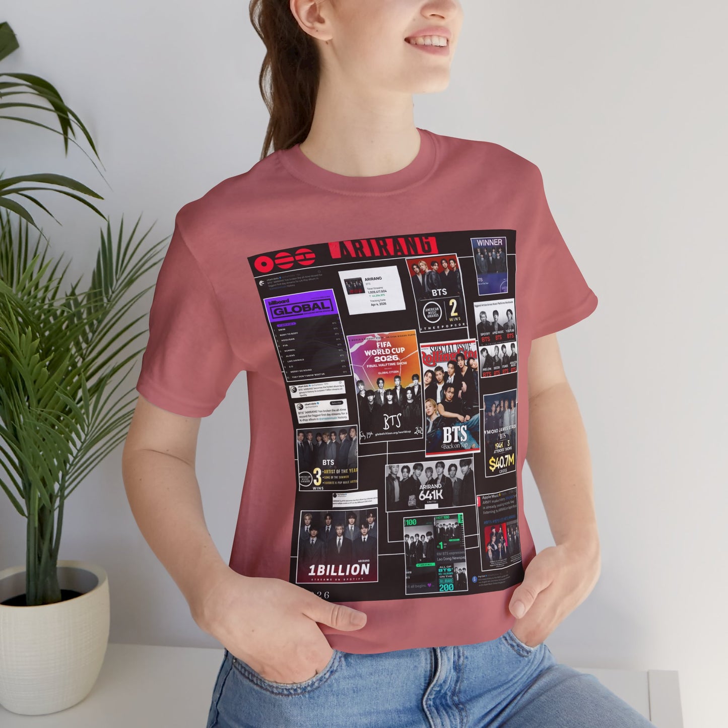BTS  ARIRANG Collage Graphic Tee — K‑Pop Fan Tribute Shirt