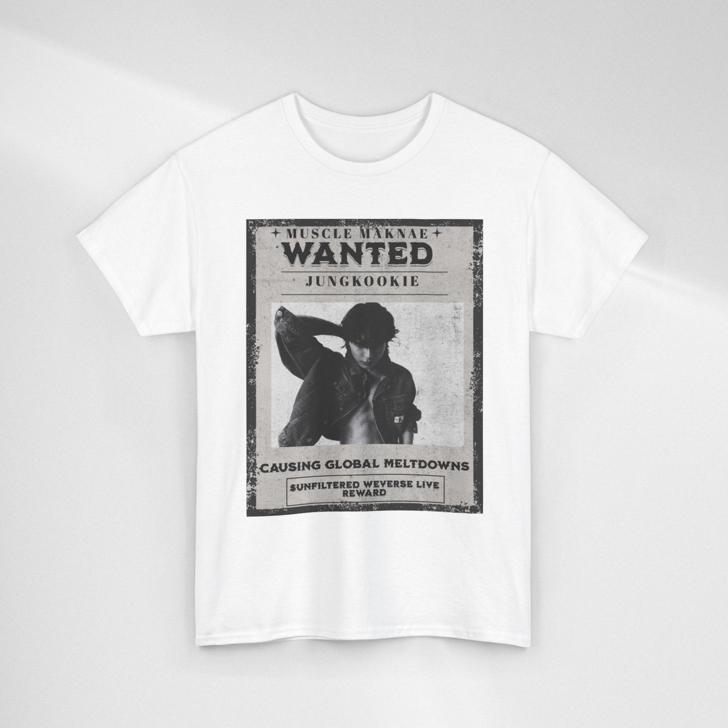 Wanted Poster T-Shirt — "Jungkookie" Vintage K-Pop Graphic Tee