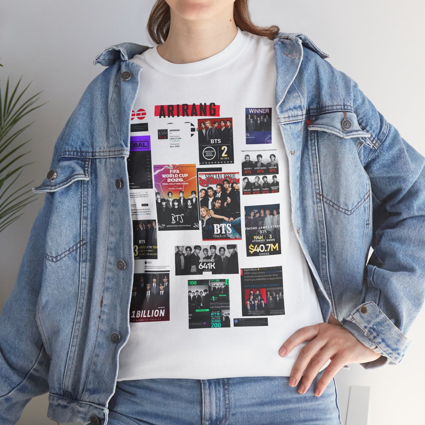 BTS ARIRANG Collage Tee — Iconic Albums & Milestones Graphic T-Shirt