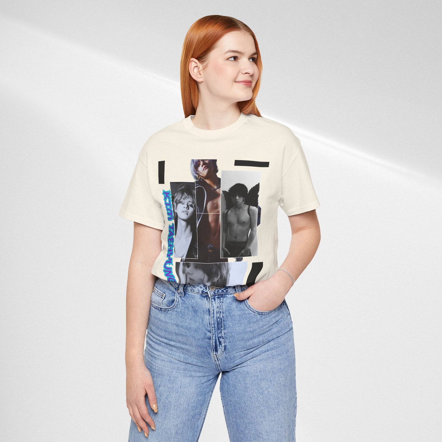 TAE Photo Collage Graphic Tee — Retro Black & White Portraits