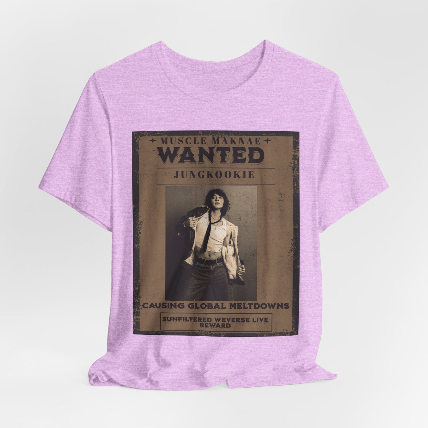 Wanted Poster Tee — 'Jungkook: Causing Global Meltdowns' Vintage K-Pop T-Shirt